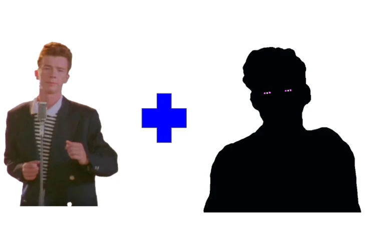 Rick Astley et silhouette